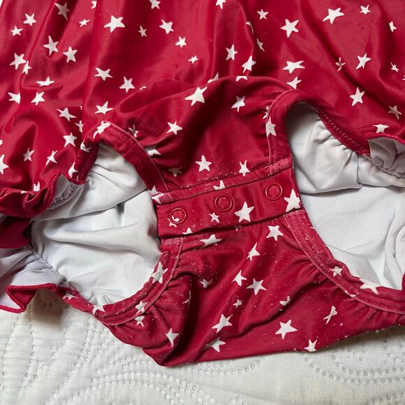 SweetHoney One Piece Red Stars Swimsuit 3T - Picture 3 of 6